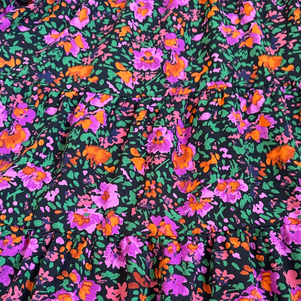 Make My Day Black Ditsy Floral L/S Babydoll Dress - Picture 4 of 16